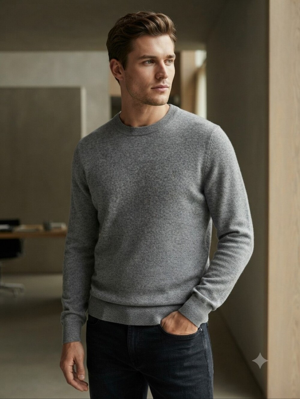 Marc O'Polo Gray RWS Certified Wool Blend Crewneck Sweater - Size L